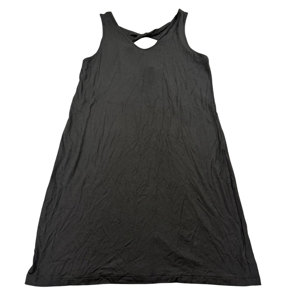 Tahari Black Modal Sleeveless Shift Dress Twist Back Keyhole‎ NWT Size M